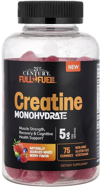 21st Century Full Fuel 365™ 크레아틴 일수화물 구미젤리 믹스 베리 맛 구미젤리 75개(구미젤리당 1g) CEN-22274, 21세기 센트리 21st Century, Full Fu, 1개 - 쿠팡