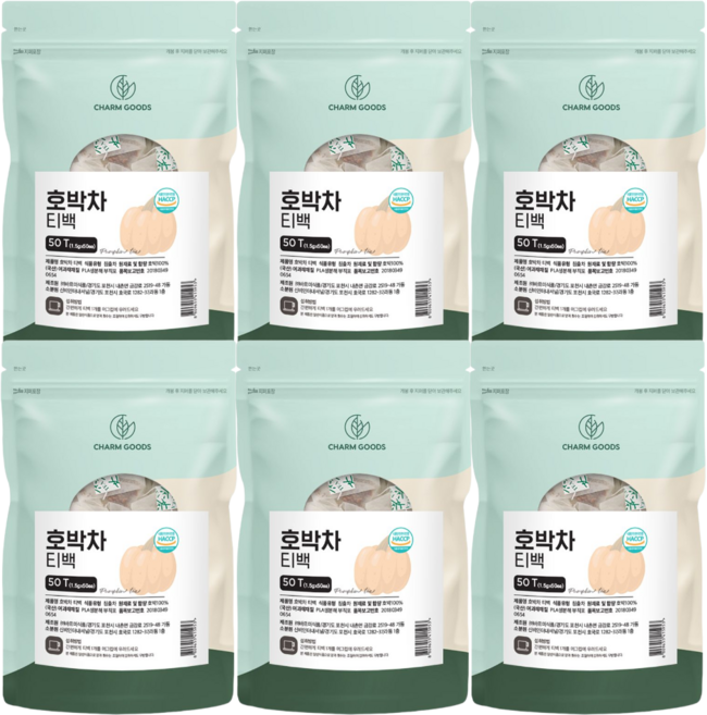 첨가물 없는 국산 늙은 호박차 티백 100%, 6개