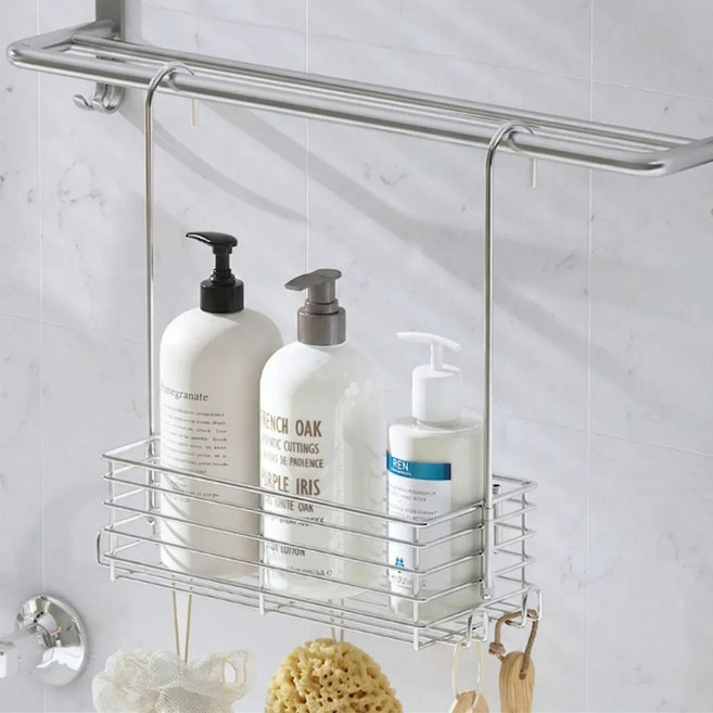 필인어스 304 올스텐 걸이형 욕실 선반, 1개, 실버