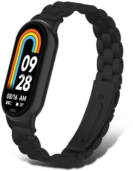 더조은셀러 샤오미 레드미 호환 메탈체인 시계줄 스트랩, 블랙, 1개