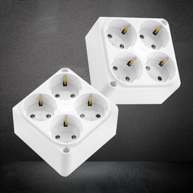 (하이 쿠팡) 이터칭 편리한 노출형 콘센트 국산 사각 화이트, 2개