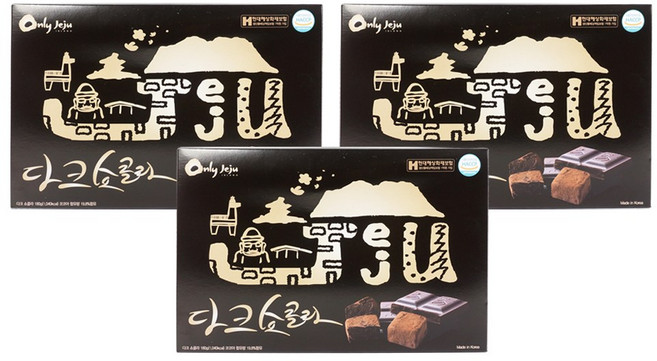제주 다크 쇼콜라 여행 선물 초콜릿 과자 제주도, 3박스, 180g