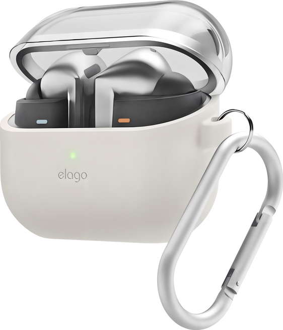elago 三星Galaxy Buds 抗震止滑耳機殼, 米灰, 三星Galaxy Buds 3 / 3 Pro Duo, 1個