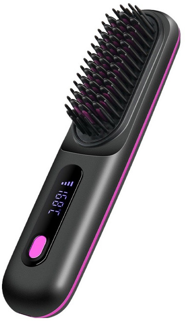 컴스 마트 휴대용 볼륨업 무선 브러쉬 고데기, 블랙, IH240