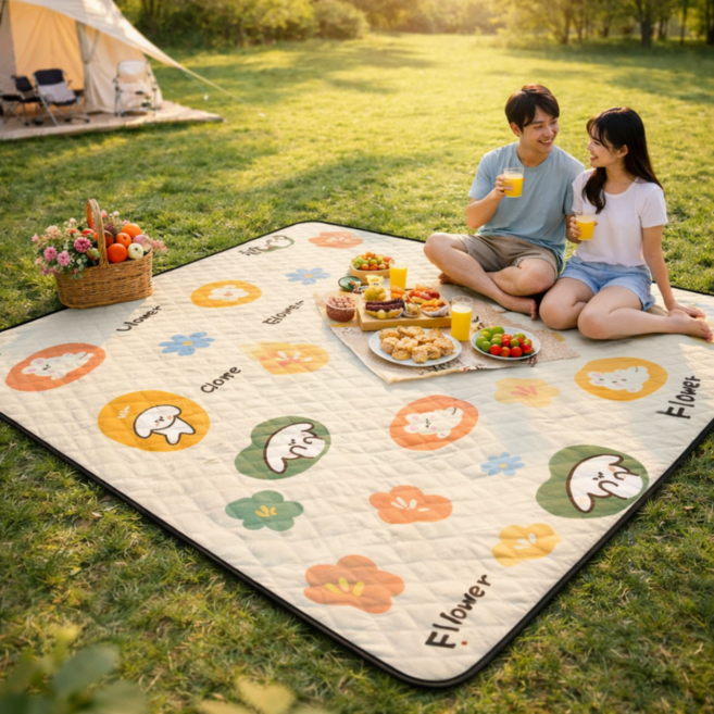 대형 피크닉매트 200x200 방수 야외 캠핑 돗자리 접이식 휴대용 (4~8인용), animal