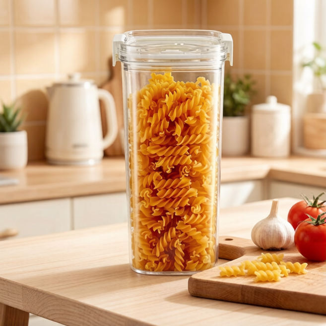 真空密封罐 食品級透明儲物盒 雜糧茶葉咖啡適用, 1個, 1.8L
