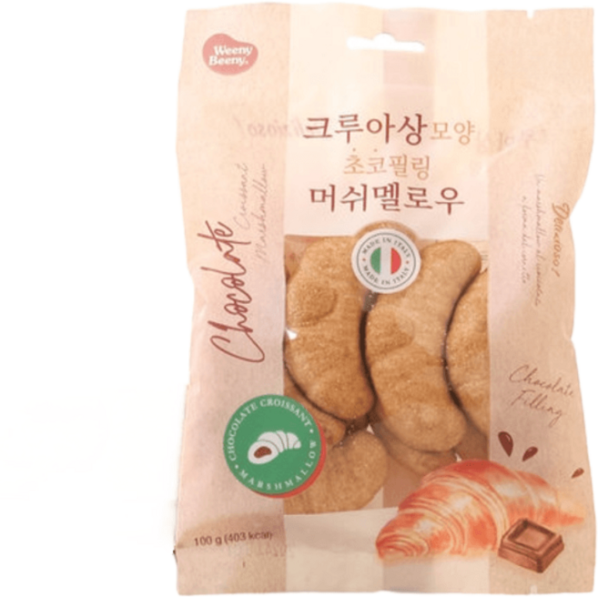 크루아상 모양 초코 필링 머쉬멜로우, 단일선택, 100g, 1개