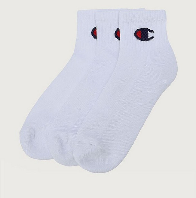 챔피온 C로고 쿼터랭스삭스 3켤레 세트 White 188345