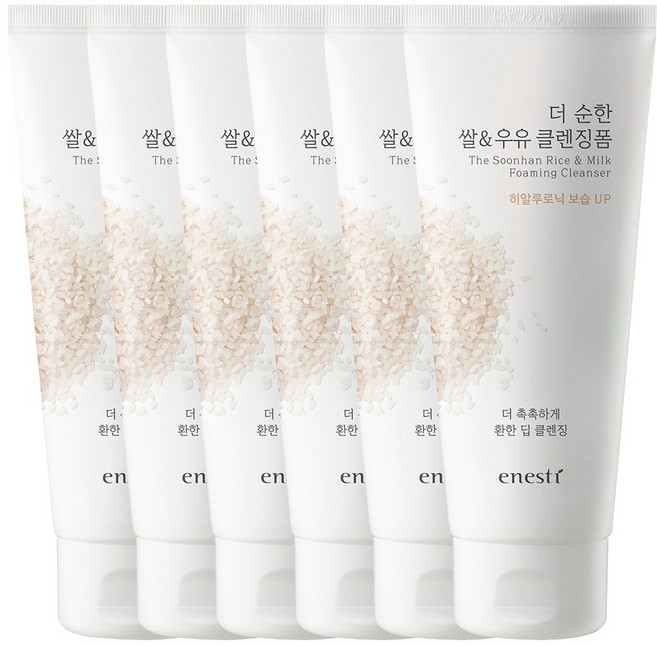 에네스티 더 순한 쌀 & 우유 클렌징폼, 140ml, 6개