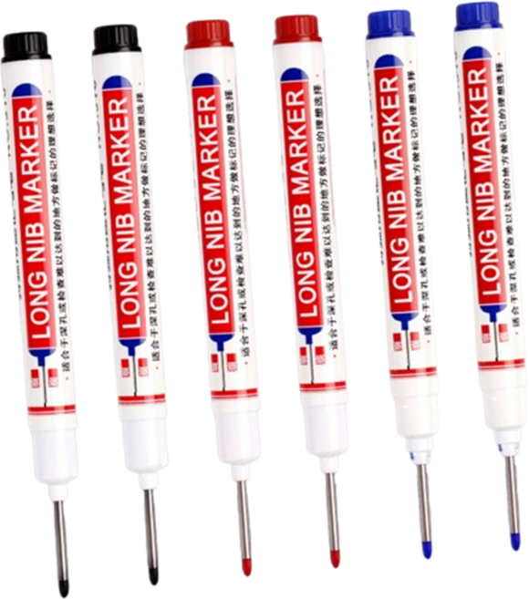 디와이툴즈 목공 롱 니브 헤드 마커 정밀 마킹펜 10개, 1세트, 검정