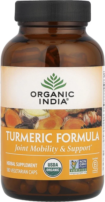 Organic India 울금 포뮬러 관절 움직임 & 지원 180 식물성 캡슐, OrganicIndia울금포뮬러관절움직임지원180식물성, 1개, 180정 - 쿠팡