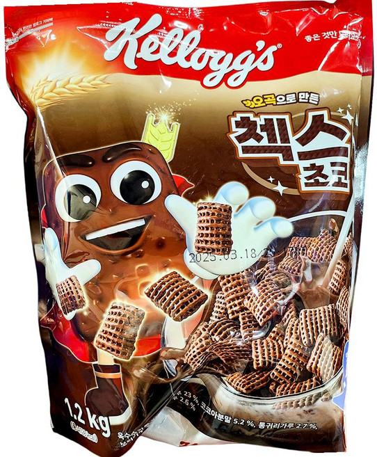 켈로그 오곡 초코 첵스 1.2kg 업소용 시리얼, 1개