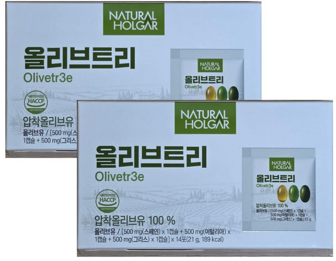 네츄럴올가 지중해 올리브오일 트리 캡슐 42캡슐, 2박스, 14회분
