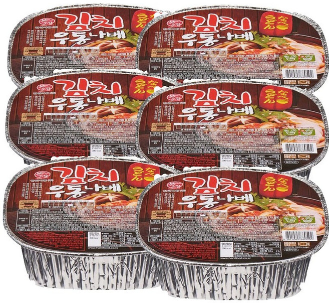 (대영) 한일식품 본고장 김치우동 나베, 220g, 6개