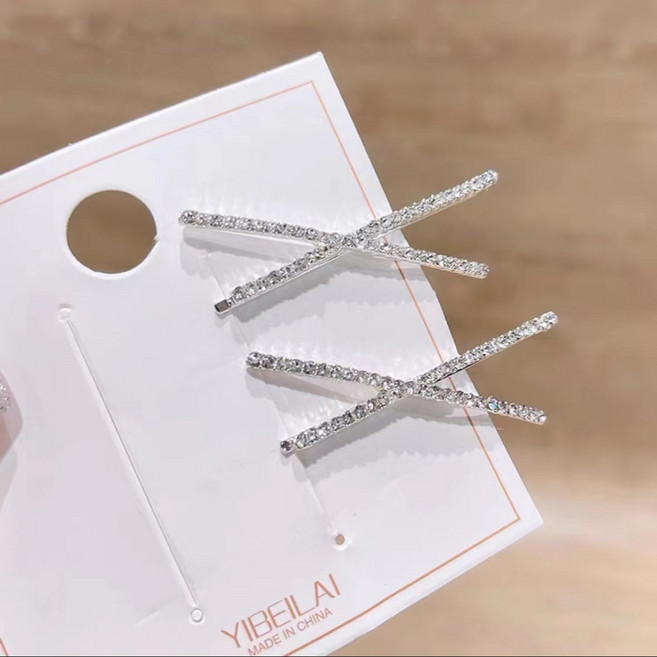 스타일와이 엑스자 큐빅 실핀 헤어 머리핀 1+1