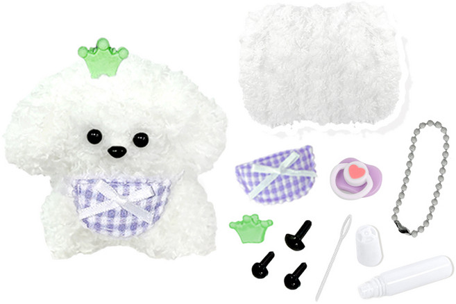 로앤제이 모루인형 만들기 DIY키트 패키지 모루 재료 부자재 키링 만들기 세트 악세사리 철사인형 털철사 동물철사, 1개, 05.아지세트