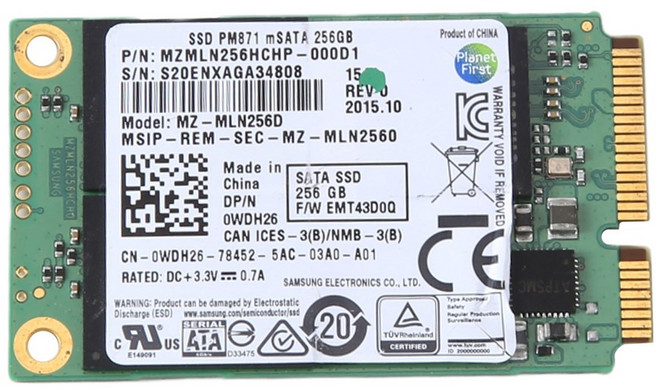 PM871 MSATA SSD 256GB 솔리드 디스크 HDD 데스크탑 노트북 컴퓨터 용 내장 솔리드 스테이트 하드 드라이브 디스크, 무작위 색상, 한개옵션1