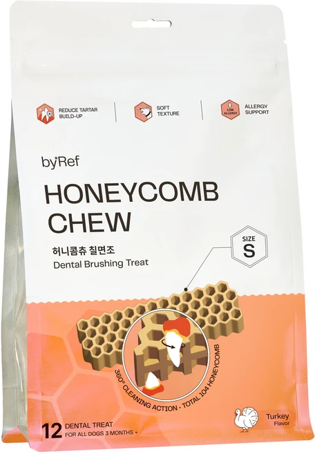바이레프 강아지 허니콤츄 덴탈껌, 1개, 칠면조, 120g - 쿠팡