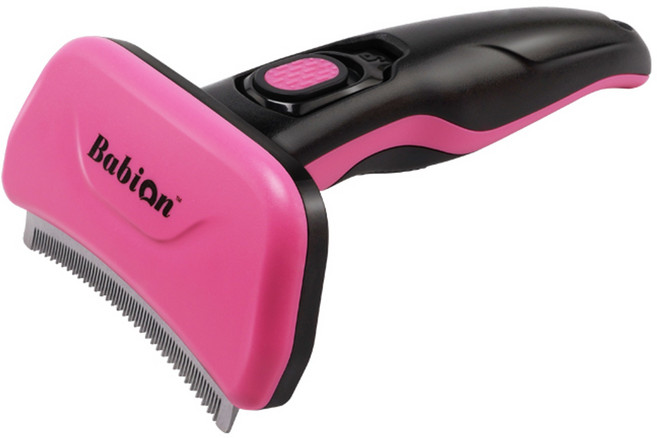 바비온 반려동물 죽은털제거 원터치 깔끔빗 중형 098R 7.5cm, 핑크, 1개