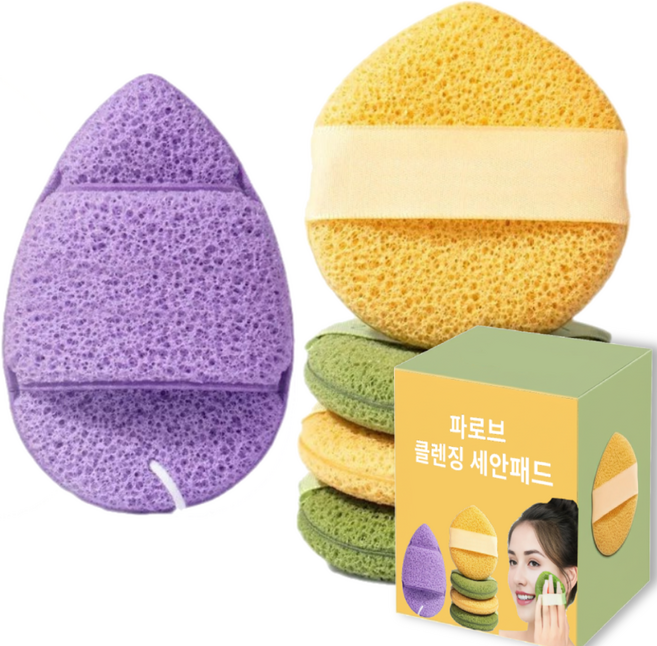 파로브 부드러운 세안 클렌징 퍼프, 1개, 혼합색상