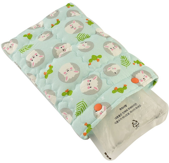 강아지 고양이 아이스팩파우치 애견쿨매트 방석 국산인견패드, 라마블루, 1개