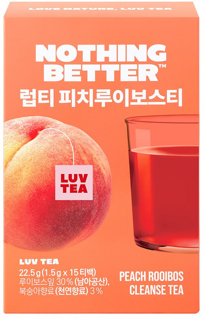 럽티 피치루이보스티 15티백 1.5g 낫띵베럴 올리브영, 2박스, 15개입