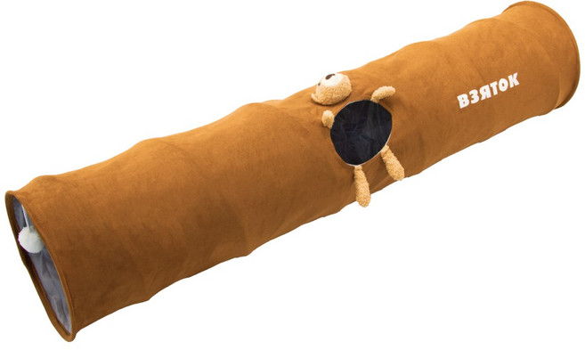 우아지오 고양이 접이식 롱터널 숨숨집, 브라운120cm, 1개