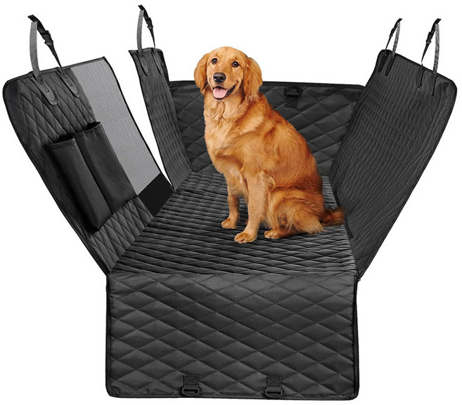 레모토 강아지 카시트 뒷좌석 풀커버 보호매트 2인용, 1개, 블랙