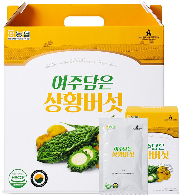 미쁨생활건강 여주 상황버섯 진액, 70ml, 30개