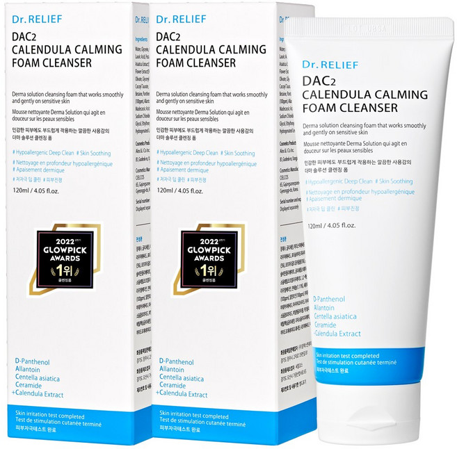 닥터릴리프 저자극 수분 진정 클렌징 폼, 2개, 120ml