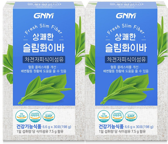 GNM자연의품격 상쾌한 슬림화이바 차전자피 식이섬유, 198g, 2개