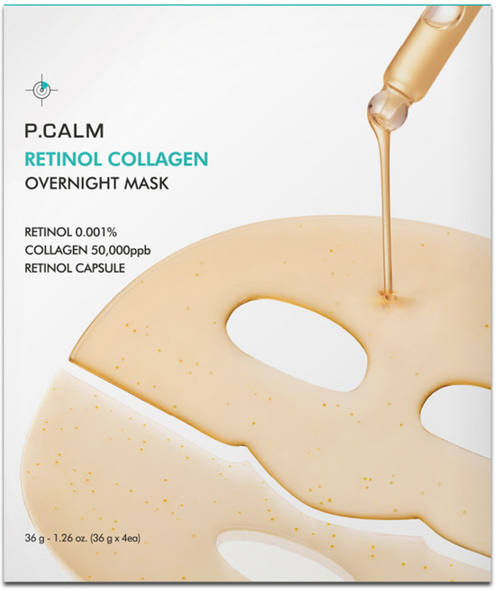 피캄 레티놀 콜라겐 모공 탄력 오버나이트 하이드로겔 마스크, 16개, 36g