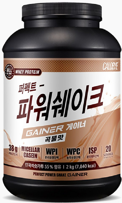 칼로바이 퍼펙트 파워쉐이크 게이너 곡물맛, 2kg, 1개