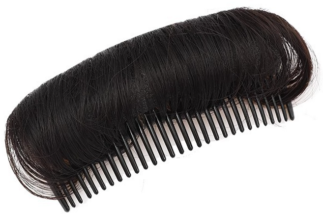 LeEllen 티안나는 정수리 볼륨업 헤어빗핀, 1개, 브라운블랙