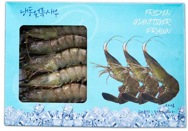 [1+1] 원뿔원 미다지 킹타이거새우 15미 500g+500g 블랙타이거새우 대하, 2개, 500g