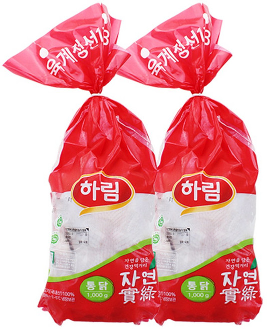 하림 친환경 무항생제 생닭(통닭) 1kgX2개, 1kg, 2개