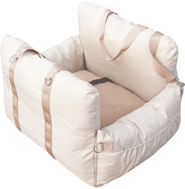 아그다 말랑말랑 강아지 카시트, 1개, 베이지