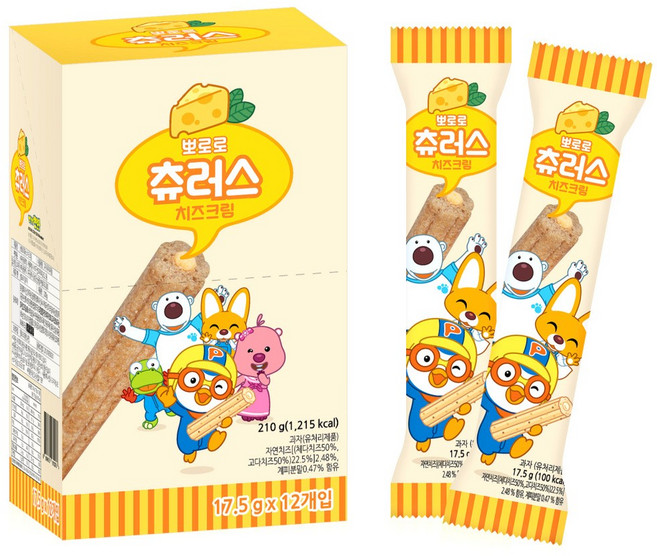 뽀로로 츄러스 치즈크림, 210g, 8개