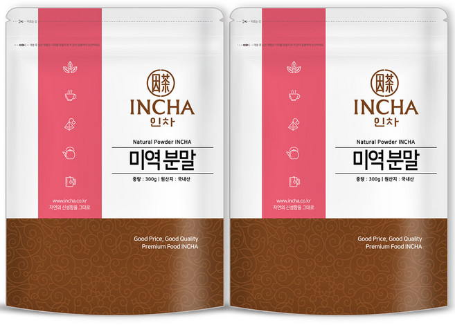 인차 국내산 미역가루 미역분말 미역 파우더 조미료, 300g, 2개