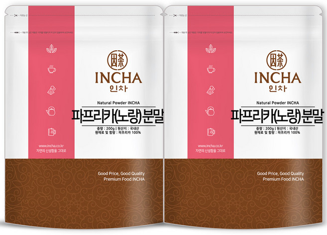 인차 국산 노랑 파프리카 분말 가루 100% 시즈닝, 200g, 2개