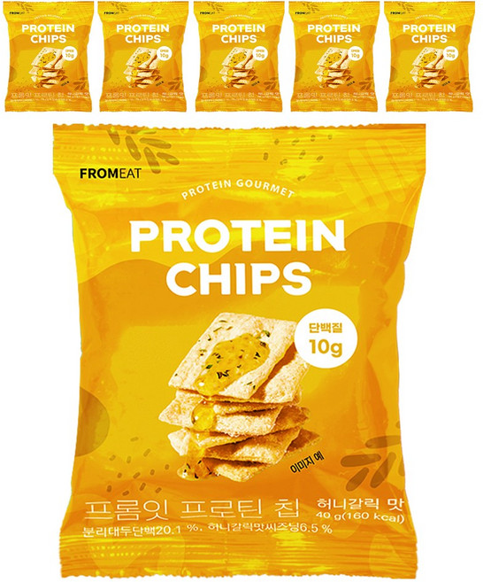 [다이어터 간식] 프롬잇 프로틴칩 허니갈릭 고단백 과자, 6개, 40g