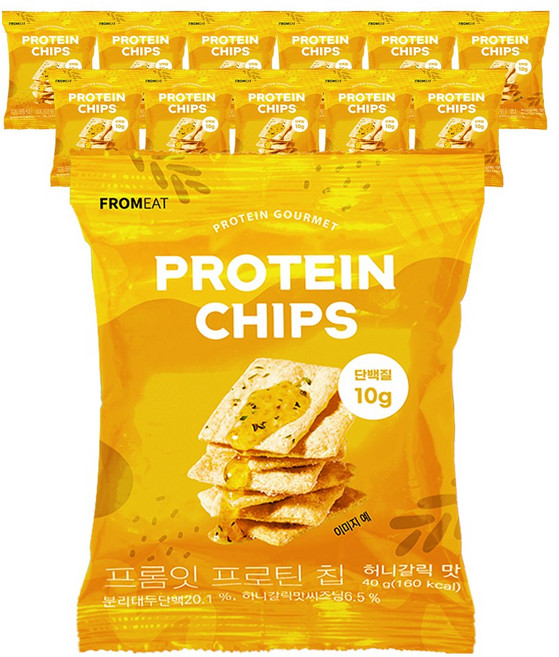 [다이어터 간식] 프롬잇 프로틴칩 허니갈릭 고단백 과자, 24개, 40g