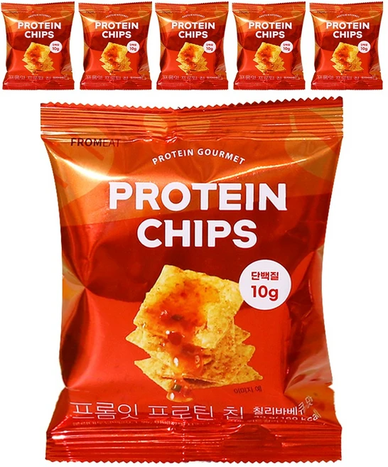 프롬잇 프로틴칩 칠리바베큐, 40g, 6개 - 쿠팡