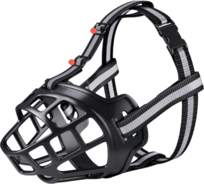 도다인몰 대형견 중형견 소형견 반사판 스트랩 실리콘 입마개, Black03, 1개