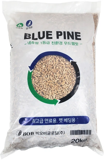 A1등급 블루파인 러시아산 고열량 우드펠릿 캠핑 펠렛 화목 난로 연료, 1개, 20kg - 쿠팡