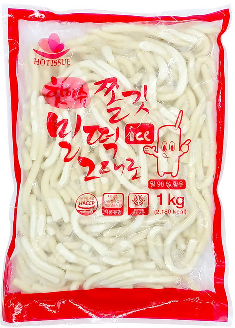 위드쿡 쫄깃 밀떡 그대로 누들 떡볶이, 1kg, 10개