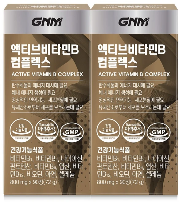 GNM자연의품격 액티브 비타민 B 콤플렉스, 90정, 2개 - 쿠팡