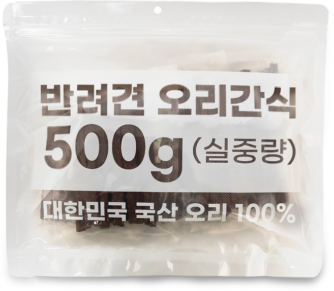 멍냥보감 국산강아지간식 대용량 국산HACCP오리100% 수제간식, 육포, 500g, 1개, 육포