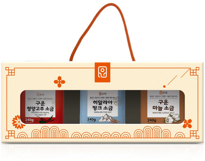 윤고집 구운 소금 3종 선물세트 ( 히말라야 청양고추 마늘) 소금세트 소금선물, 240g, 1개