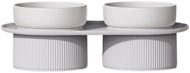 캣킷 반려동물 오브제 도자기 밥그릇 식기, 화이트, 1개